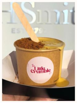 Enjoy Crumble Pots topped with silky custard